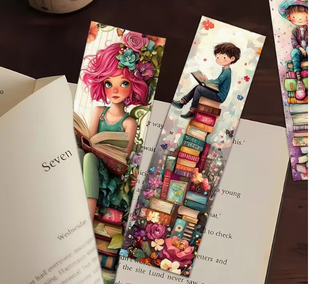 Whimsical Illustrations of Boys and Girl Book Marker