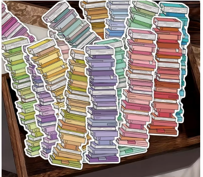 Stacked Book Tracker Bookmarks