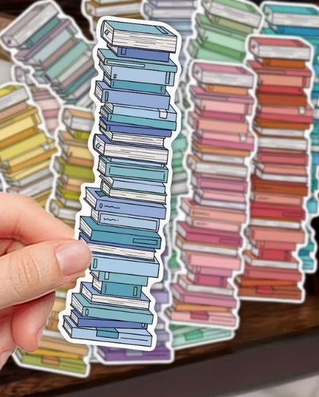 Stacked Book Tracker Bookmarks