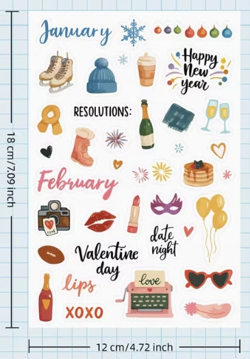 Plant Series Crystal Clear PET Scrapbook Sticker Sheet