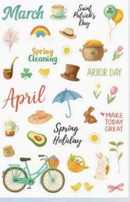Plant Series Crystal Clear PET Scrapbook Sticker Sheet