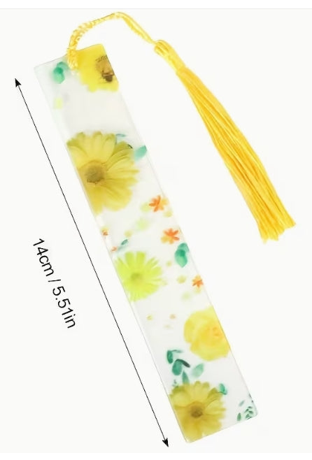 2D Flat Transparent Acrylic Tassel Bookmark