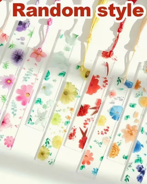 2D Flat Transparent Acrylic Tassel Bookmark