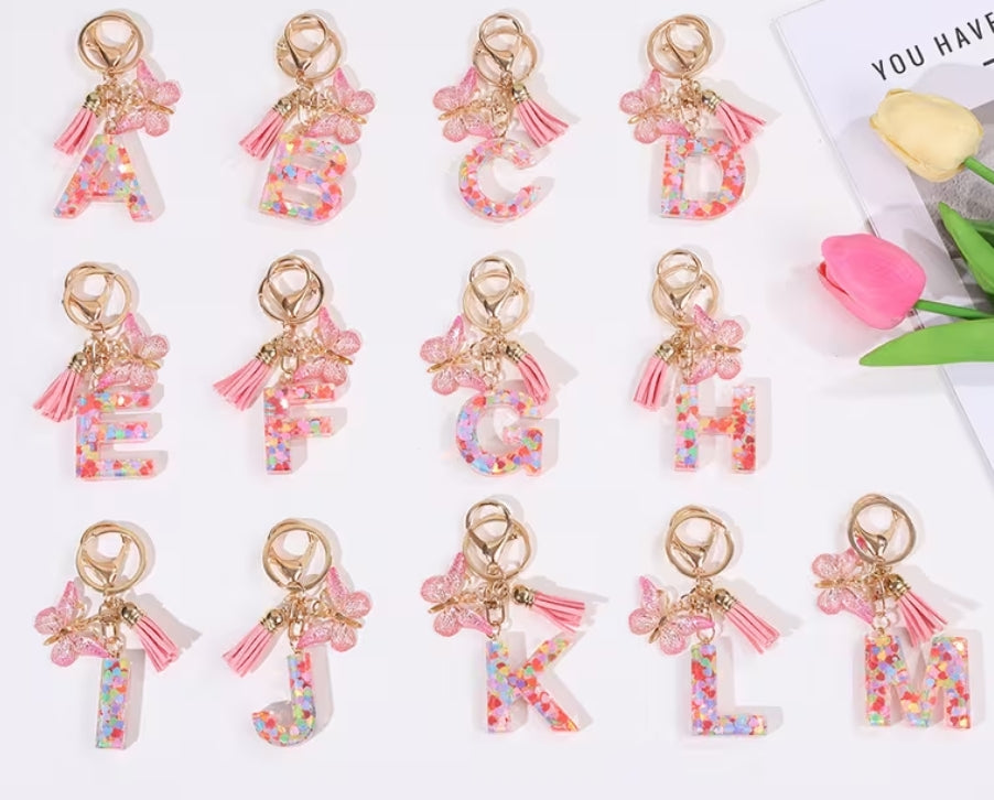 Elegant Acrylic initial keychain