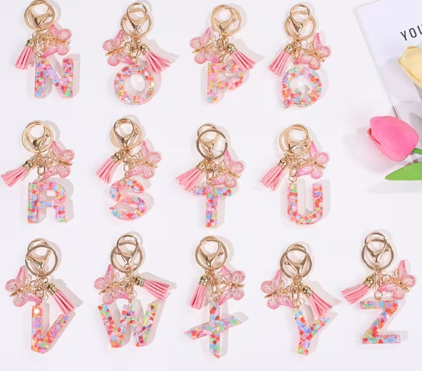 Elegant Acrylic initial keychain