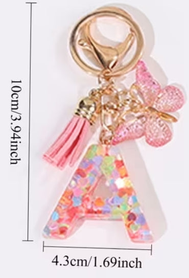 Elegant Acrylic initial keychain