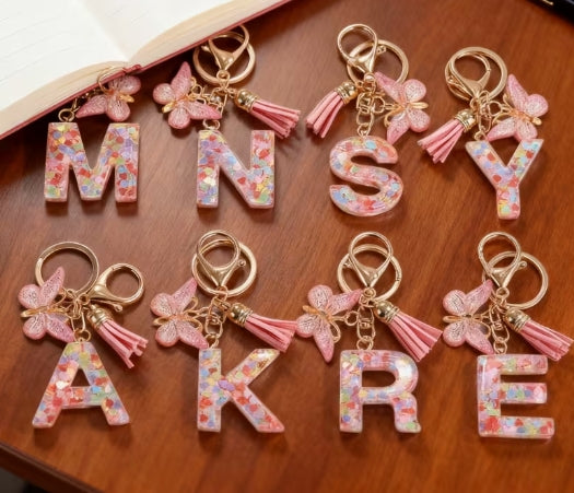 Elegant Acrylic initial keychain
