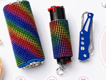 Luxe 3pc Bling Rhinestone Self Defense Keychain Set