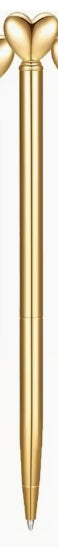 Golden Heart-Shaped Retractable Ballpoint Pen