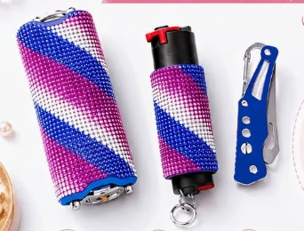 Luxe 3pc Bling Rhinestone Self Defense Keychain Set