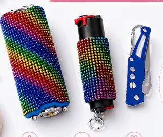 Luxe 3pc Bling Rhinestone Self Defense Keychain Set