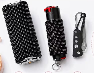 Luxe 3pc Bling Rhinestone Self Defense Keychain Set