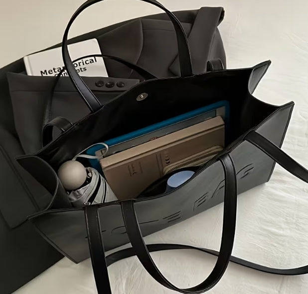 The Black Tote Bag Leather