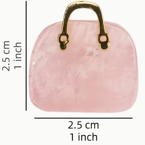 Natural Stone Mini Bag Pendant Keychain