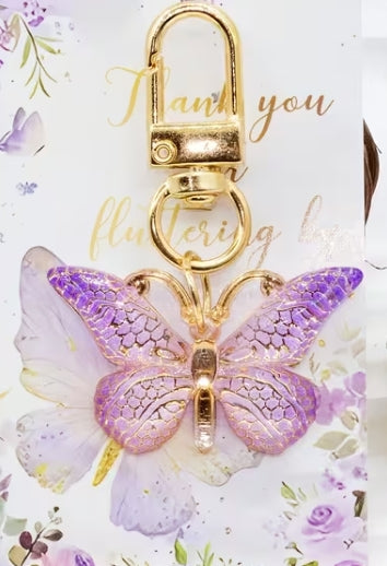Enchanting Purple Butterfly Keychain