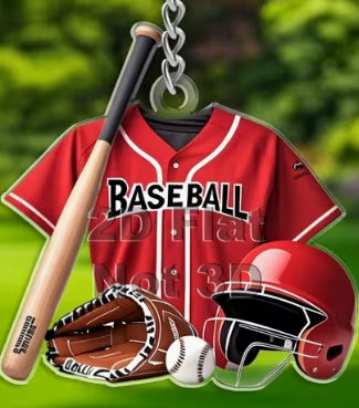Baseball Jersey with Bat Keychain