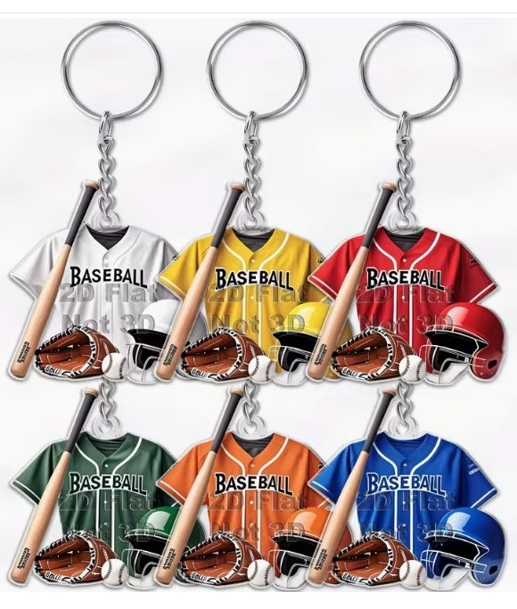 Baseball Jersey with Bat Keychain