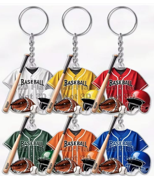 Baseball Jersey with Bat Keychain