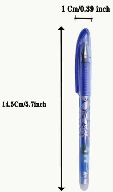 Blue Flower Design Erasable Pen