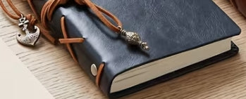 Retro Leather Pirate Anchor Spiral Notebook Journal