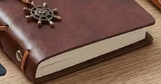 Retro Leather Pirate Anchor Spiral Notebook Journal