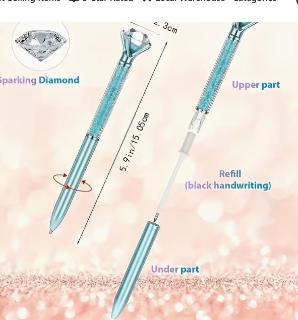 Crystal Top Glitter Pen