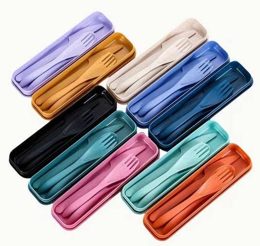 Travel Cutlery Set with Storage Box