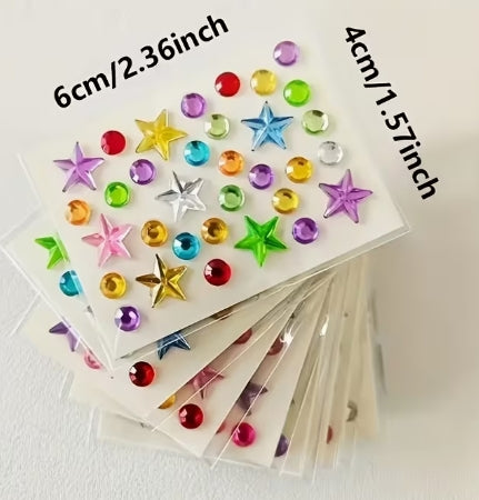 Mini Stickers | Heart, Flower, and Star Crystal Decoration