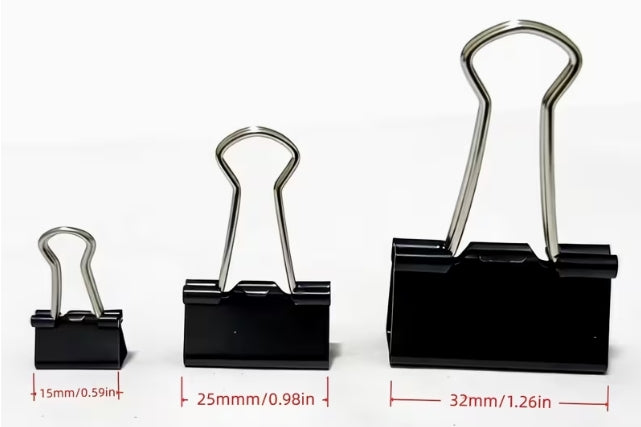 Small Black Foldback Paper Clip