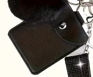 Black Single Button Card Holder