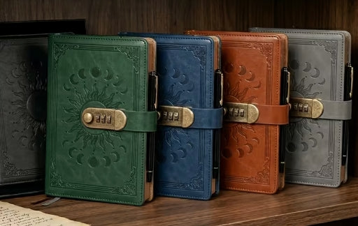 Retro B6 Thick Lockable Diary Journal with Password