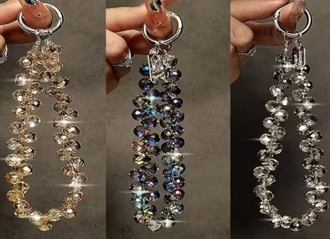Luxurious Rhinestone Phone Lanyards with Lanyard Card Gaskets