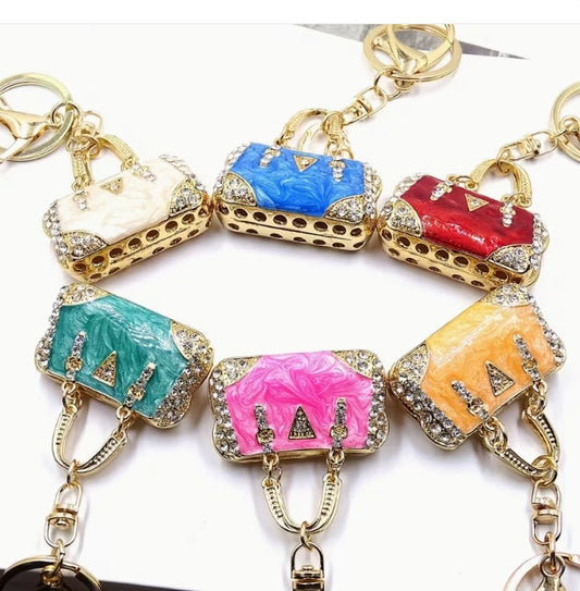 Enamel Mini Handbag Keychain