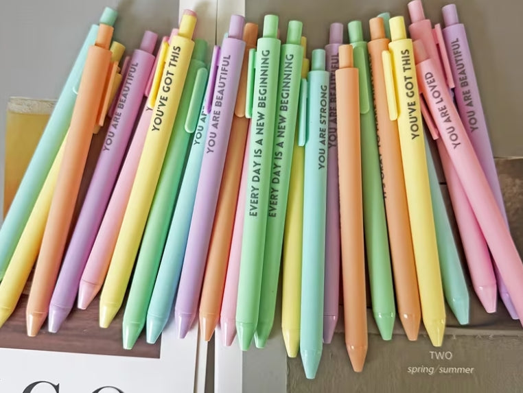 Retractable Pastel Motivational Inspirational Encouraging Pen