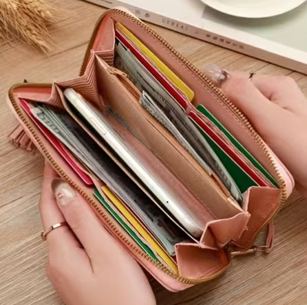 Long Card Wallet with Hearts