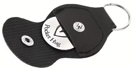 Stainless Steel Pocket Hug Token with Leather Pouch