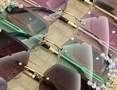 Starry Rhinestone Oversized Square Glasses