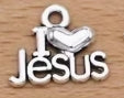 Antique Silvery I Love JESUS Pendant Charm
