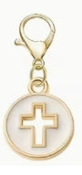 Mini Round Hollow Cross Pendant Charms