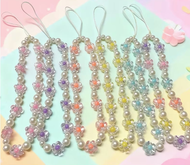 Floral Acrylic Bead phone strap
