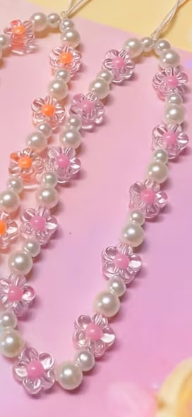 Floral Acrylic Bead phone strap