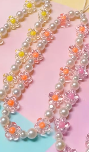 Floral Acrylic Bead phone strap