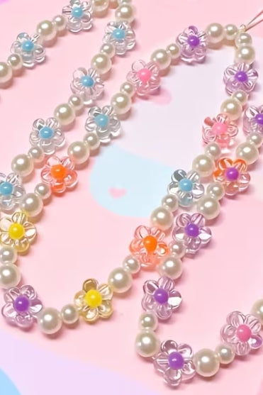Floral Acrylic Bead phone strap