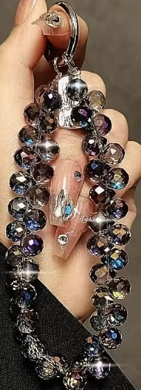 Luxurious Round Rhinestone Phone Lanyard