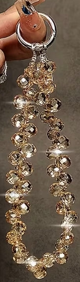 Luxurious Round Rhinestone Phone Lanyard