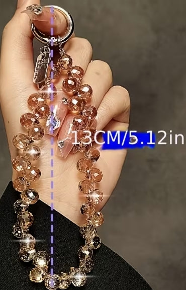Luxurious Round Rhinestone Phone Lanyard