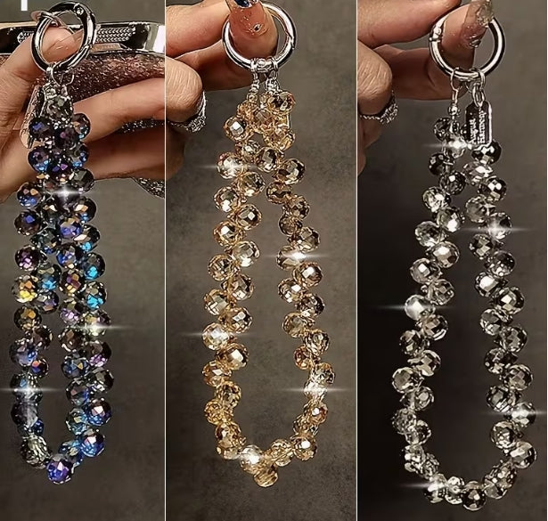 Luxurious Round Rhinestone Phone Lanyard