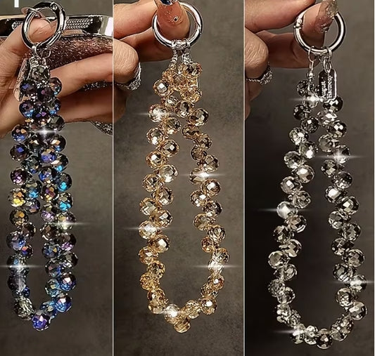 Luxurious Round Rhinestone Phone Lanyard