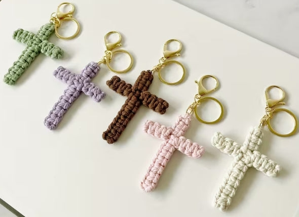 Crochet Crosses with Butterfly or Heart Pendant