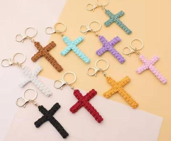 Crochet Crosses with Butterfly or Heart Pendant